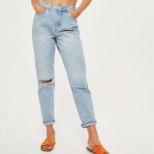 RARE Bleached Mom Jeans with Rip - NEW!